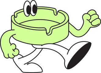 Hand drawn vector illustration of Ashtray Cartoon Art Style | Logo, Icon, Visual Identity, Asset	