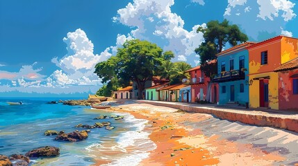 Obraz premium Goree Island with its colorful colonial architecture and vibrant markets. 