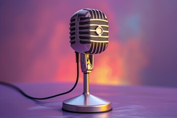 A 3D rendering showcases a vintage radio station microphone featuring a Radio Day sign against a vibrant multicolored backdrop to capture the essence of World Radio Day