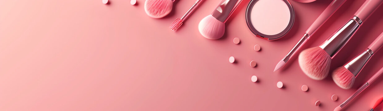Makeup tools banner, air cushion loose powder, makeup brushes banner, lipstick banner, fashion banner