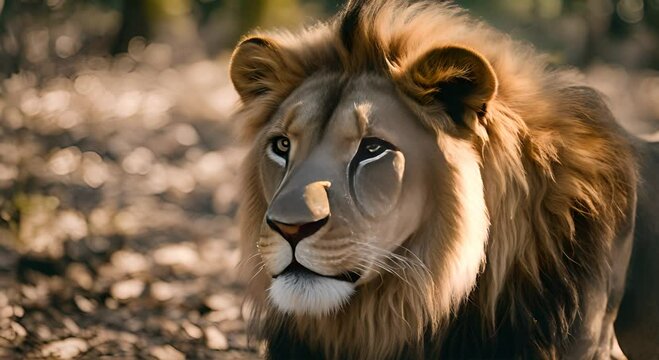 lion close up cinematic footage 