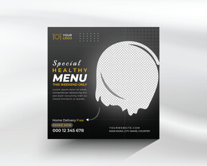 Restaurant food menu social media post template and web banner