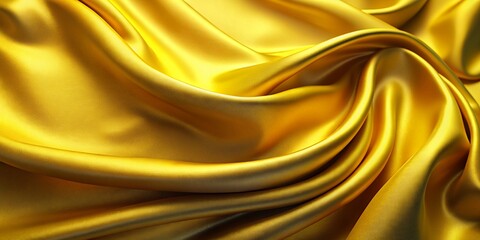Fototapeta premium Luxury gold silk or satin texture background with elegant wavy folds and drapes. Concept of richness, opulence, and sophistication.