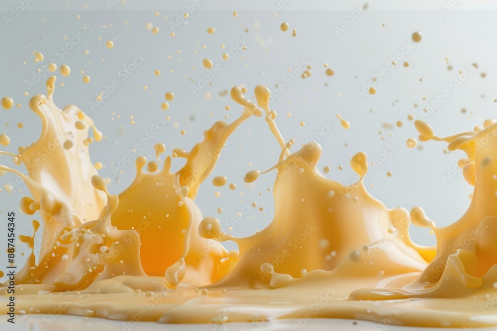Poster A small amount of liquid has splashed onto a white surface, creating a distinct pattern