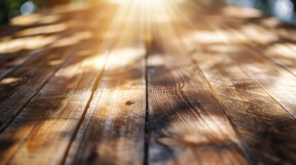 Wooden background with natural lighting and blurry shadows ideal for copy space