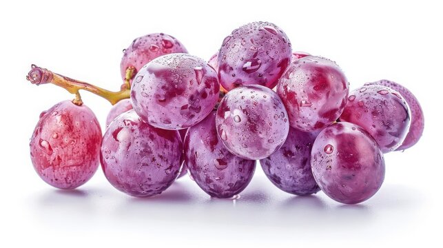 Closeup of a single grape, fruit element, macro photography style, high detail, isolated on white background