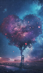 Fototapeta premium Valentine's Day cartoon cards. Generative AI Illustration