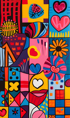Obraz premium Valentine's Day cartoon cards. Generative AI Illustration