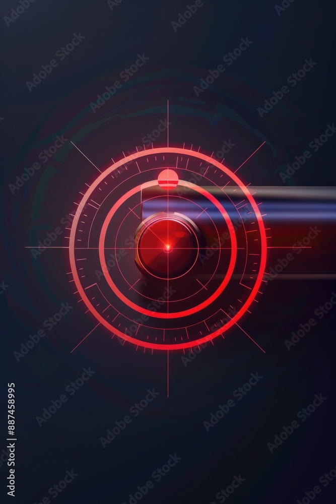 Aufkleber A close-up shot of a clock with a red light indicator