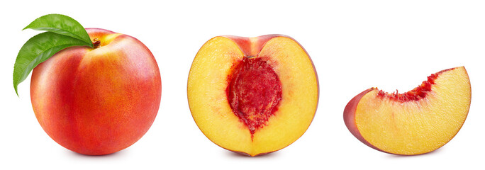 Peach isolated on white background