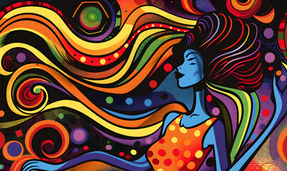 Obraz premium graphic advertising images focusing on beauty and hair