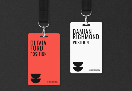 Flatlay Staff ID Card Mockup With Generative AI
