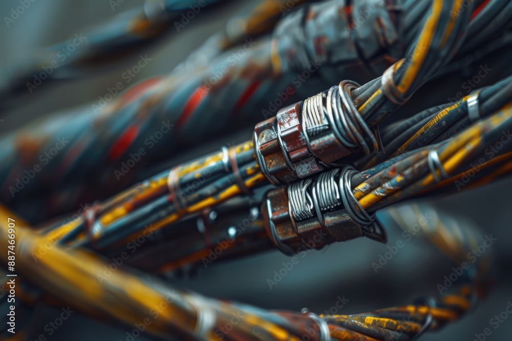 Poster a detailed view of a cluster of wires
