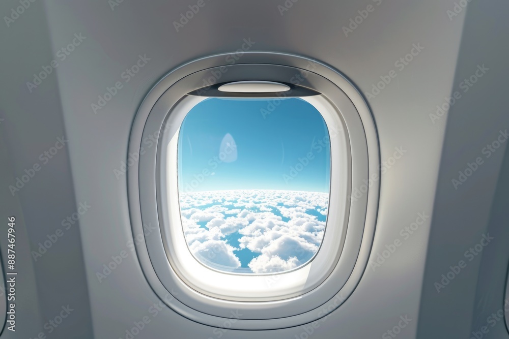 Aufkleber a glimpse of the sky from an airplane window, suitable for travel or adventure-related content