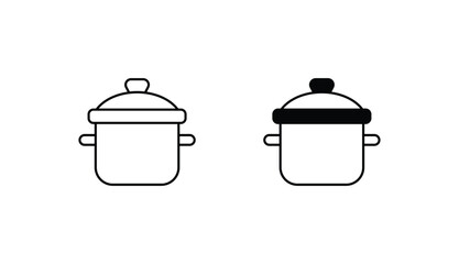 Cooking Pot icon design with white background stock illustration