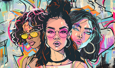 graphic advertising images focusing on beauty and hair