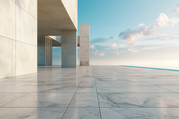 Obraz premium Modern Villa with Spacious Foreground Image