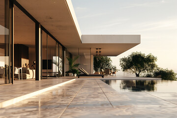 Modern Villa with Spacious Foreground Image