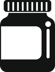 Black jar packaging with an empty label, perfect for showcasing your branding and product designs