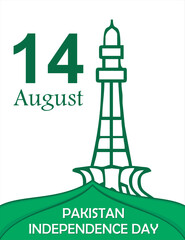 Happy Independence Day Pakistan | Vector illustration Holiday August 14 is the day of independence of Pakistan. symbolic green colors Pakistan