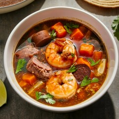 A mouthwatering image of a steaming bowl of gumbo