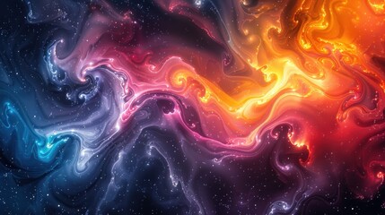 Fototapeta premium Vivid cosmic formation with swirling color patterns