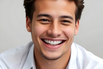 a handsome happy smiling young man head shot. headshot, portrait, male, cheerful, attractive, joyful, beaming, friendly, confident, charming, bright, enthusiastic, vibrant, positive, relaxed, content