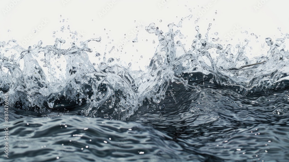 Poster a close-up shot of a wave breaking with water splashing