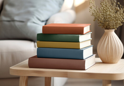 Stacked Of Books Mockup With Generative AI