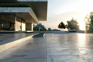 Fototapeta premium Modern Villa with Spacious Foreground Image