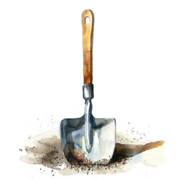 recommend clip art: Shovel watercolor illustration isolated on transparent. png file for art work, posters, posters, cards, holiday decor.
                    