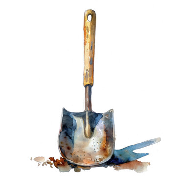 recommend clip art: Shovel watercolor illustration isolated on transparent. png file for art work, posters, posters, cards, holiday decor.
                    