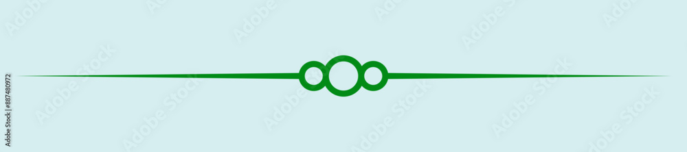 Poster divider line green vector isolated for border of paragraph of text. separator art horizontal shape t