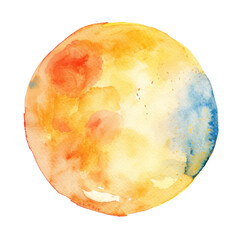 Watercolor colorful paint splashes brush illustration isolated on transparent. Christmas png file for art work.