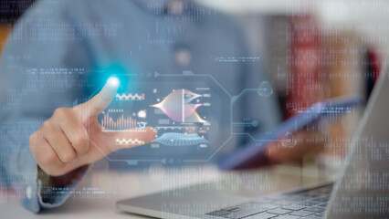 Scientists compute, analyze, and visualize complex data sets on computers, data mining, artificial intelligence, Data science, and big data technology.