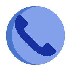 Telephone Icon on Round Shape