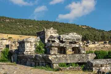 Ruins of the Ancient City of Hierapolis located in Denizli Turkey