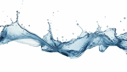 Obraz premium Vibrant Water Splash with Dynamic Movement and Droplets Isolated on White Background for Energy