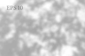 Transparent natural plant shadow. Light effect overlay. Mesh grid. Shadows from branches, plant, foliage and leaves on ground. Presentation your design card poster Photo realistic vector illustration