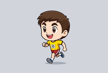 Running Child with Number 10