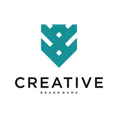 Obraz premium Creative abstract shield logo design. Premium Vector