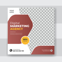 Fototapeta premium Creative modern business social media flyer design template