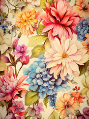 Hand-drawn floral illustration decoration background