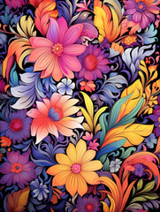 Hand-drawn floral illustration decoration background