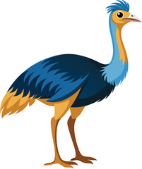 Obraz premium Emu silhouette vector art illustration White Background Free Download