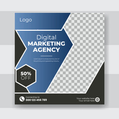 Obraz premium Creative modern business social media flyer design template