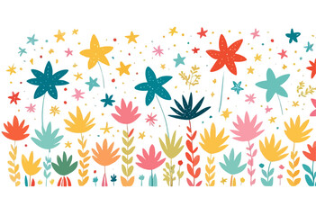 Colorful Flower Bouquet with Star Decorations