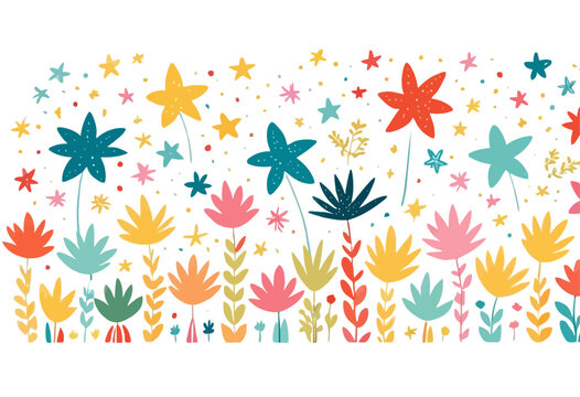 Colorful Flower Bouquet with Star Decorations