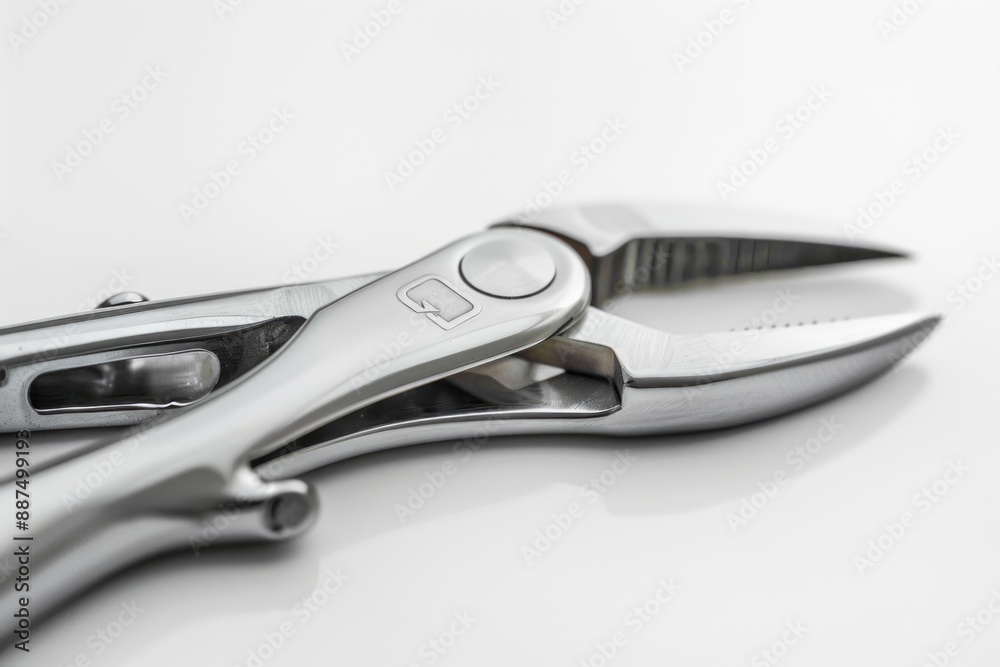 Poster a close-up shot of a pair of pliers on a table, great for use in diy or repair scenarios