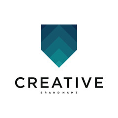 Obraz premium Creative abstract shield logo design. Premium Vector